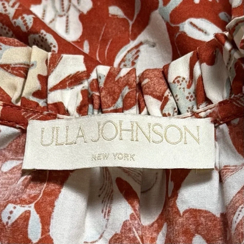 Ulla Johnson Imari Top Orange Blossom Puff Sleeve Boho Feminine Cottagecore‎ 10